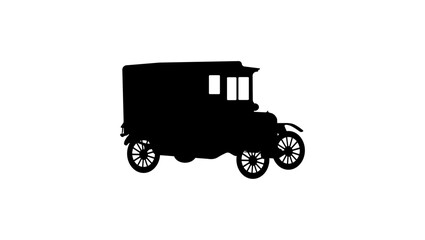Fototapeta na wymiar old furgon silhouette
