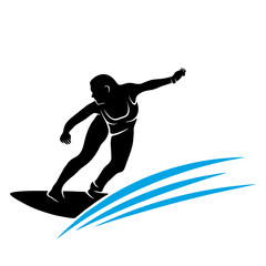 silhouette of a surf jumping