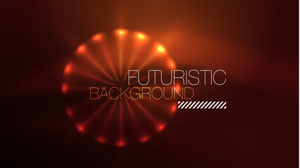 Circles with bright neon shiny light effects, abstract background wallpaper design