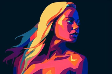 Bold Sleek Graphical Minimalist Female Profile Design