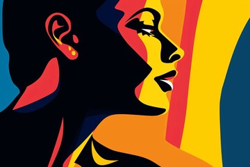 Bold Sleek Graphical Minimalist Female Profile Design