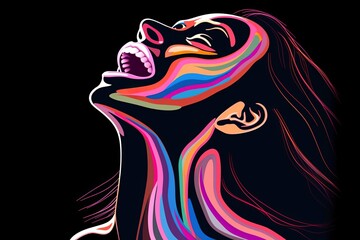 Bold Sleek Graphical Minimalist Female Profile Design