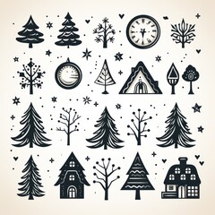 Obraz premium Winter's Whimsical Snowflake Doodles A Vector Image Celebrating Love