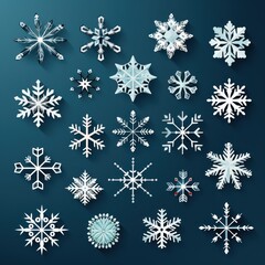 Fototapeta na wymiar Winter's Whimsical Snowflake Doodles A Vector Image Celebrating Love