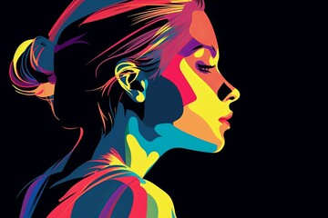 Bold Sleek Graphical Minimalist Female Profile Design