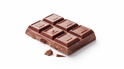 photograph of Chocolate bar isolated on white background macro lens realistic studio lighting.generative ai