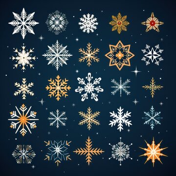 Winter's Whimsical Snowflake Doodles A Vector Image Celebrating Love