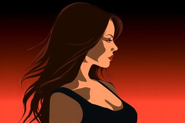 Bold Sleek Graphical Minimalist Female Profile Design