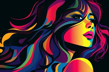 Bold Sleek Graphical Minimalist Female Profile Design