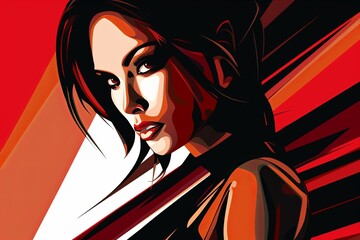 Bold Sleek Graphical Minimalist Female Profile Design