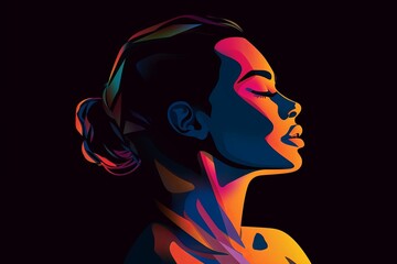 Bold Sleek Graphical Minimalist Female Profile Design