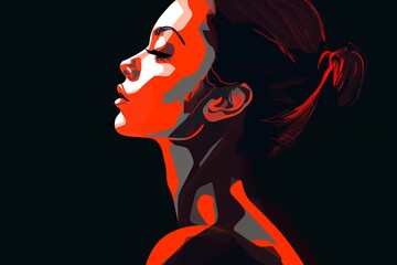 Bold Sleek Graphical Minimalist Female Profile Design