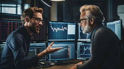 A trader mentors a student of stock trading. Generative AI