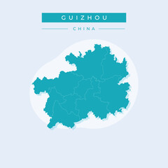 Vector illustration vector of Guizhou map China