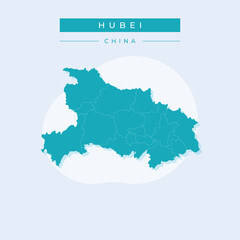 Vector illustration vector of Hubei map China