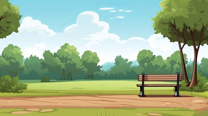 forest scene with various forest trees vector style, Generative ai