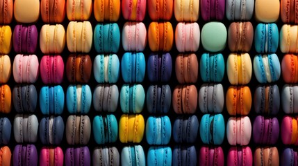 Colorful sweet macarons. A colorful and delicious dessert for a wonderful treat. Generative AI