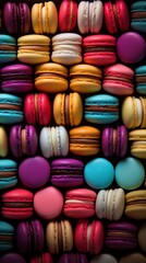 Fototapeta na wymiar Colorful sweet macarons. A colorful and delicious dessert for a wonderful treat. Generative AI
