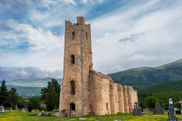 Cetina, Croatia. 06-12-2023. Remains of Church of Holy Salvation  at Cetina in  Croatia.