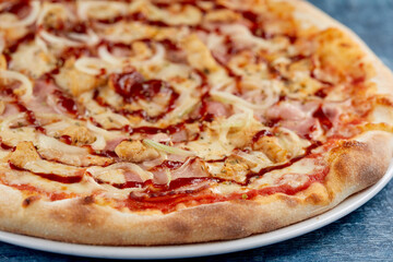 italian pizza on the dark background