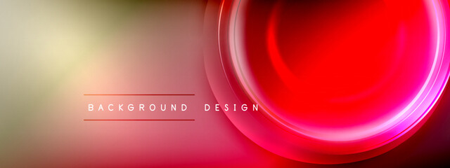 Circles lines and bubbles on bright glowing effect gradient with light and shadow effects. Dynamic interplay of light, shadow and depth. Futuristic and rhythmic technology design