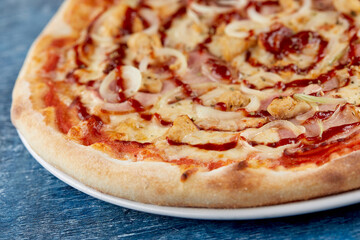 italian pizza on the dark background