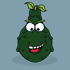 fruit icon logo mascot design with various unique expressions