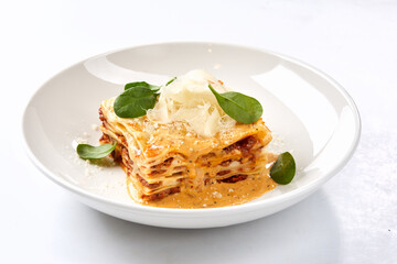italian lasagna with minced meat