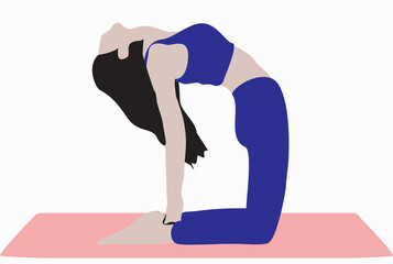 woman doing yoga in white back ground illustration