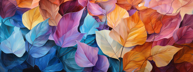 Fragment of multicolored organic flower texture painting. Abstract art background. oil on canvas, generative ai