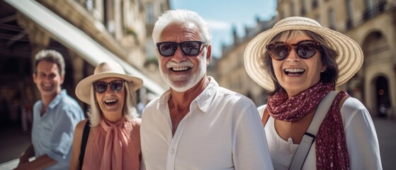 Seniors enjoy a luxurious and joyous vacation with style and enthusiasm. Generative AI
