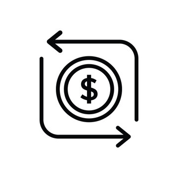 recommend clip art: thin line easy cash flow with dollar icon. concept of us currency sign for business or speed cashflow. linear simple trend modern minimal refinance logotype graphic stroke art design isolated on white