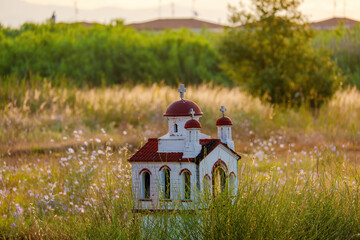 small orthodox church near the road