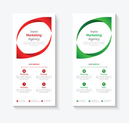 Vector business rack card template, corporate dl flyer template design