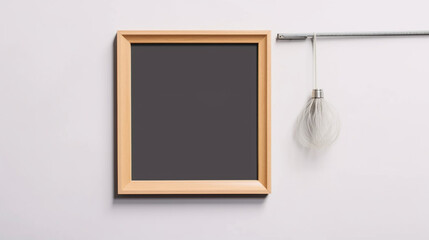 photo black  frame on wooden wall
