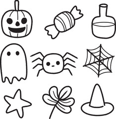 Fototapeta premium Halloween ghost holiday evil doodle