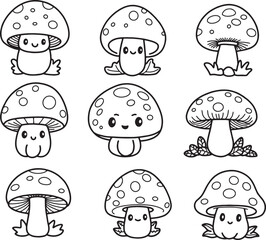Kawaii mushroom food vegetable oeganic