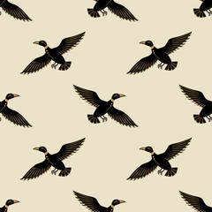 Ancient Egypt bird. Vector illustration. Seamless pattern