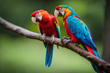 Fototapeta na wymiar blue and yellow macaw ara ararauna