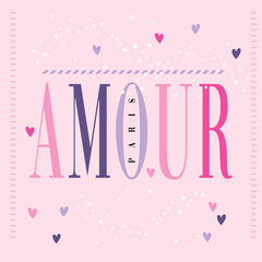 Amour pairs typography slogan for t shirt printing, tee graphic design.   - obrazy, fototapety, plakaty