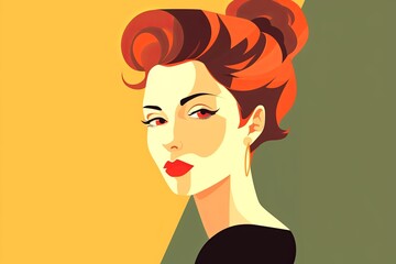 Cute Bold Graphical Minimalistic Female Profile Design