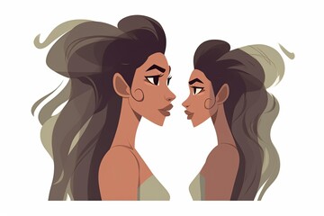 Cute Bold Graphical Minimalistic Female Profile Design