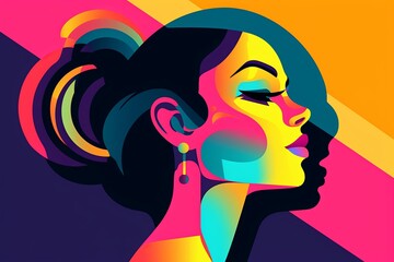 Cute Bold Graphical Minimalistic Female Profile Design