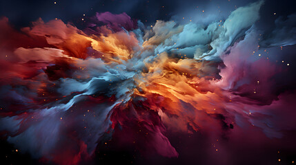 Experiment with blending colors and textures to achieve a cosmic fusion of beauty and the universe