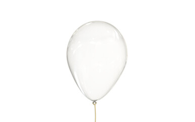 glossy transparent balloon  upright 3D CAD rendering isolated
