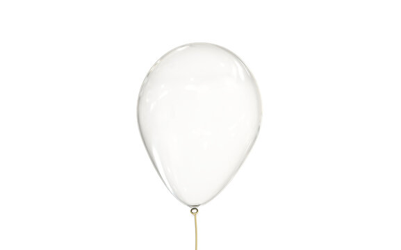 Fototapeta glossy transparent balloon  upright 3D CAD rendering isolated 