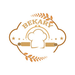 bakery chef illustration vector, can be used for dsigen logo sticker shop label