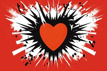 Obraz premium Diverse and Unique Minimalistic Sleek and Defined Heart Design Graphic