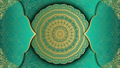 Extraordinary creative invitation card with floral mandala. Royal ornamental mandala design background. Decorative golden floral ornamental mandala