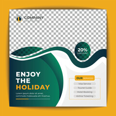 Travel holiday vacation or social media post banner